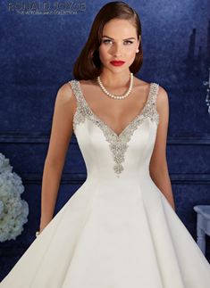 'Satin Ball Gown with Sparkle Neckline Wedding Dress 