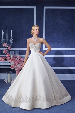 Embellished Strapless Ball Gown Wedding Dress 